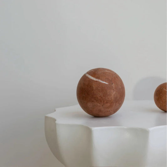 ORBIT TABLE SCULPTURE - ROSSO ALICANTE MARBLE