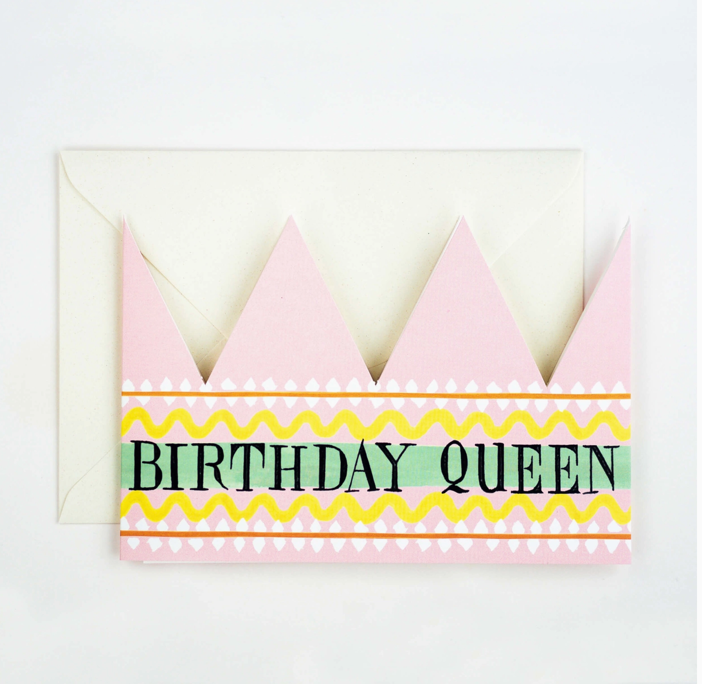 BIRTHDAY QUEEN PARTY HAT CARD