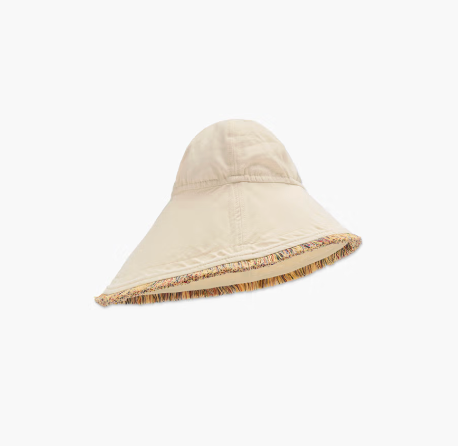 Ecru Irregular Brim Canvas Hat