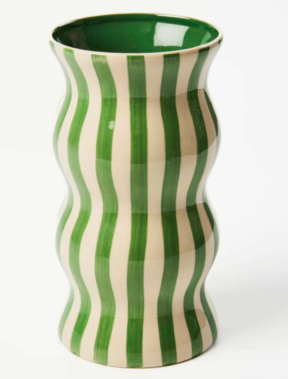 PALMA GREEN STRIPE VASE