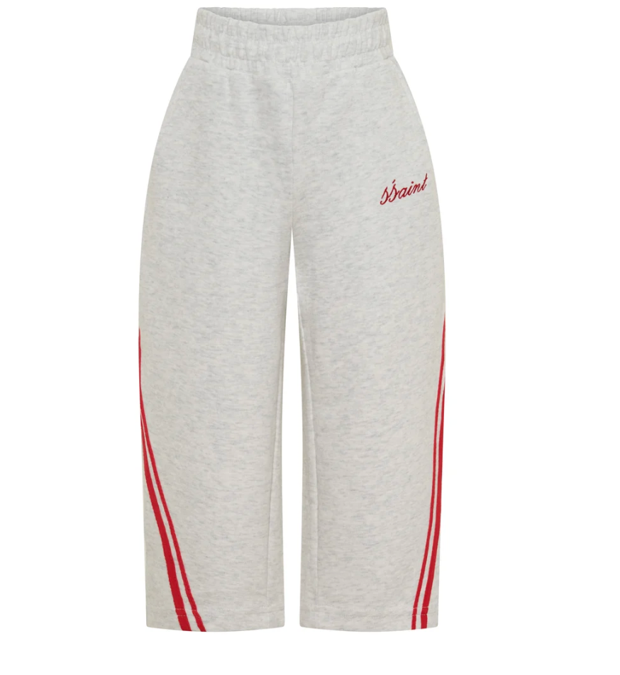KIDS BARREL PANTS - GREY & RED