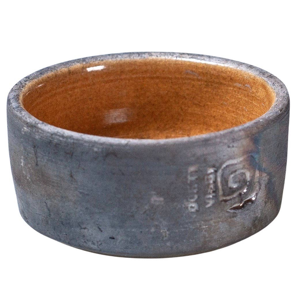 HANDMADE RAKU-FIRED SALT BOWLS IN 3 DIFFERENT GLAZES