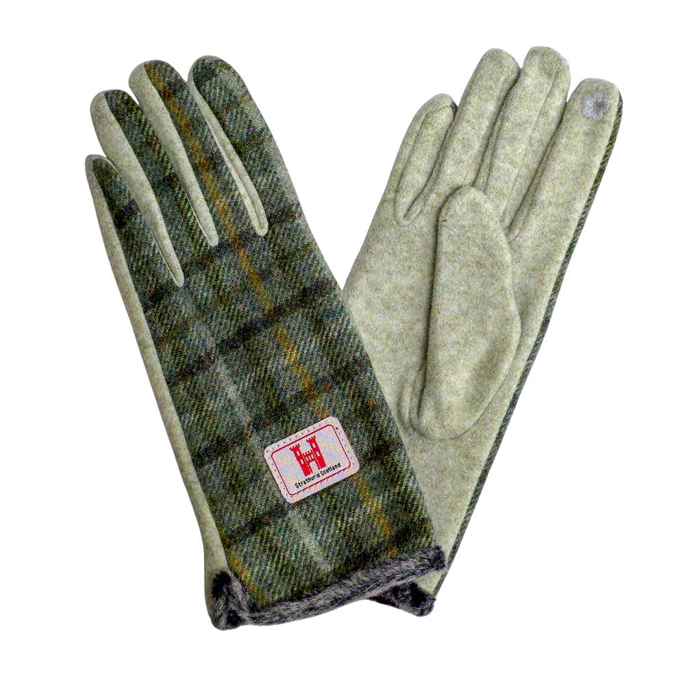 Strathurie Green Tartan Check Gloves