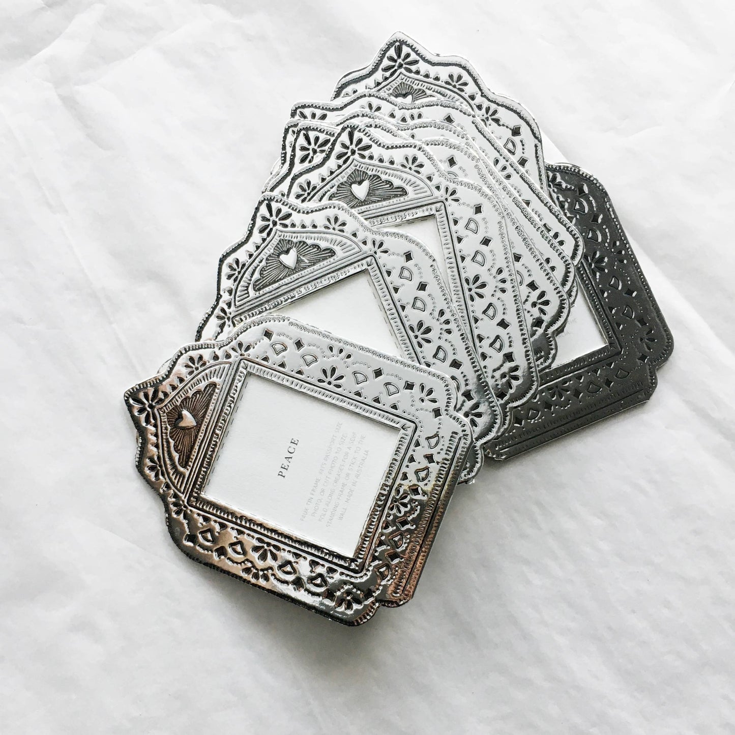 SMALL SILVER FAUX TIN FRAME