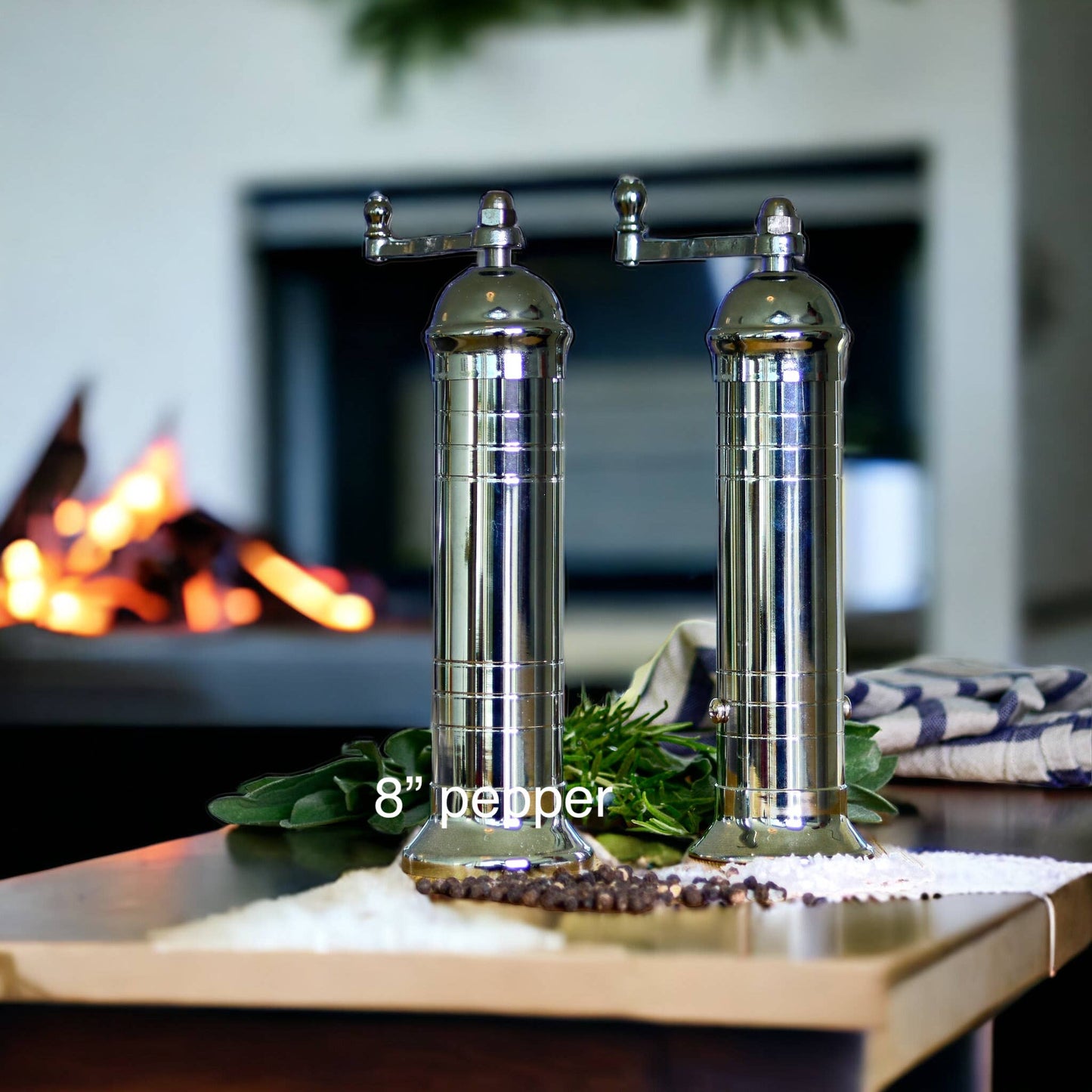 THE ORIGINAL "CHROME MILL' - POLISHED 8" PEPPER GRINDER