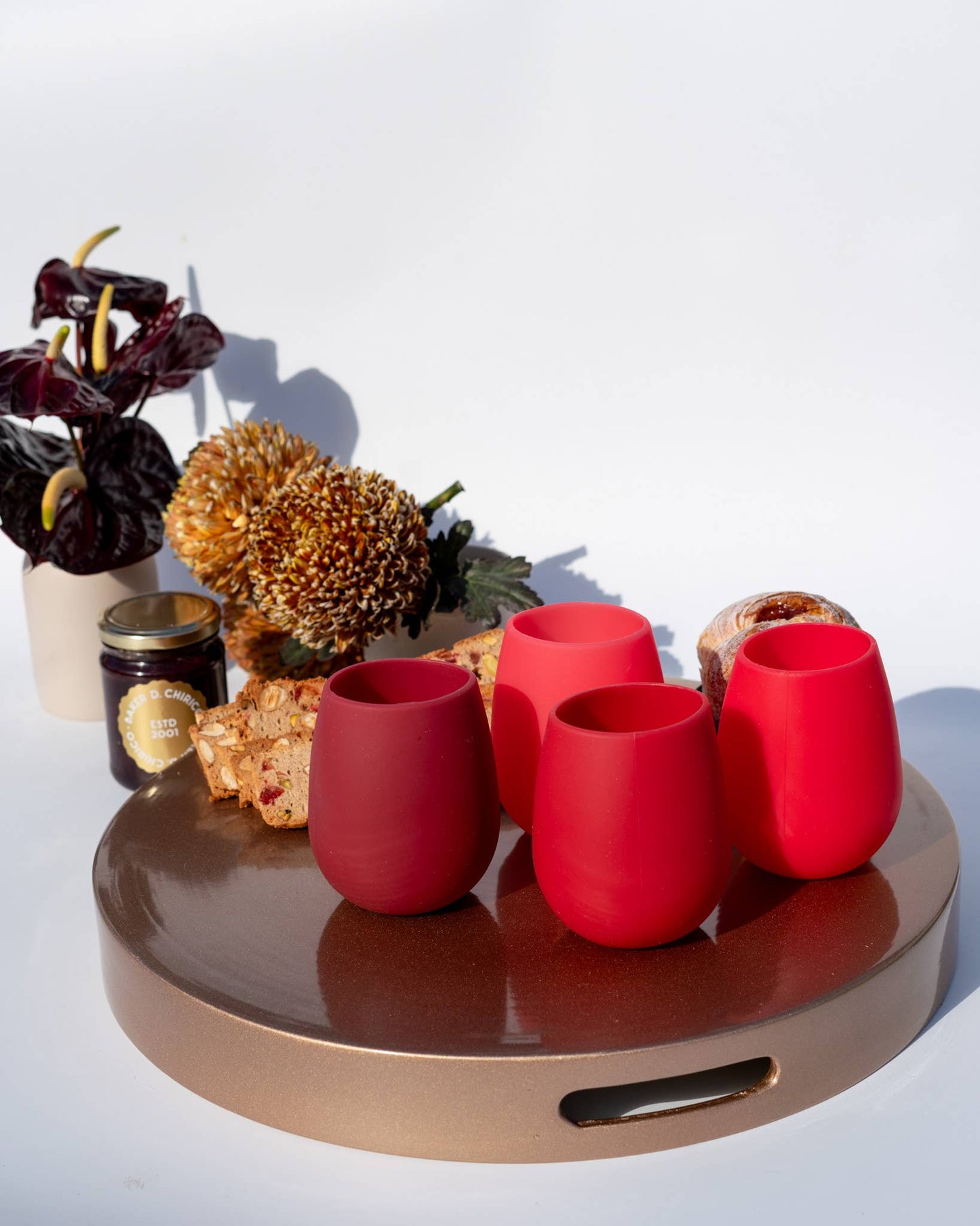 Unbreakable Silicon Coasters – Holiday Cranberry