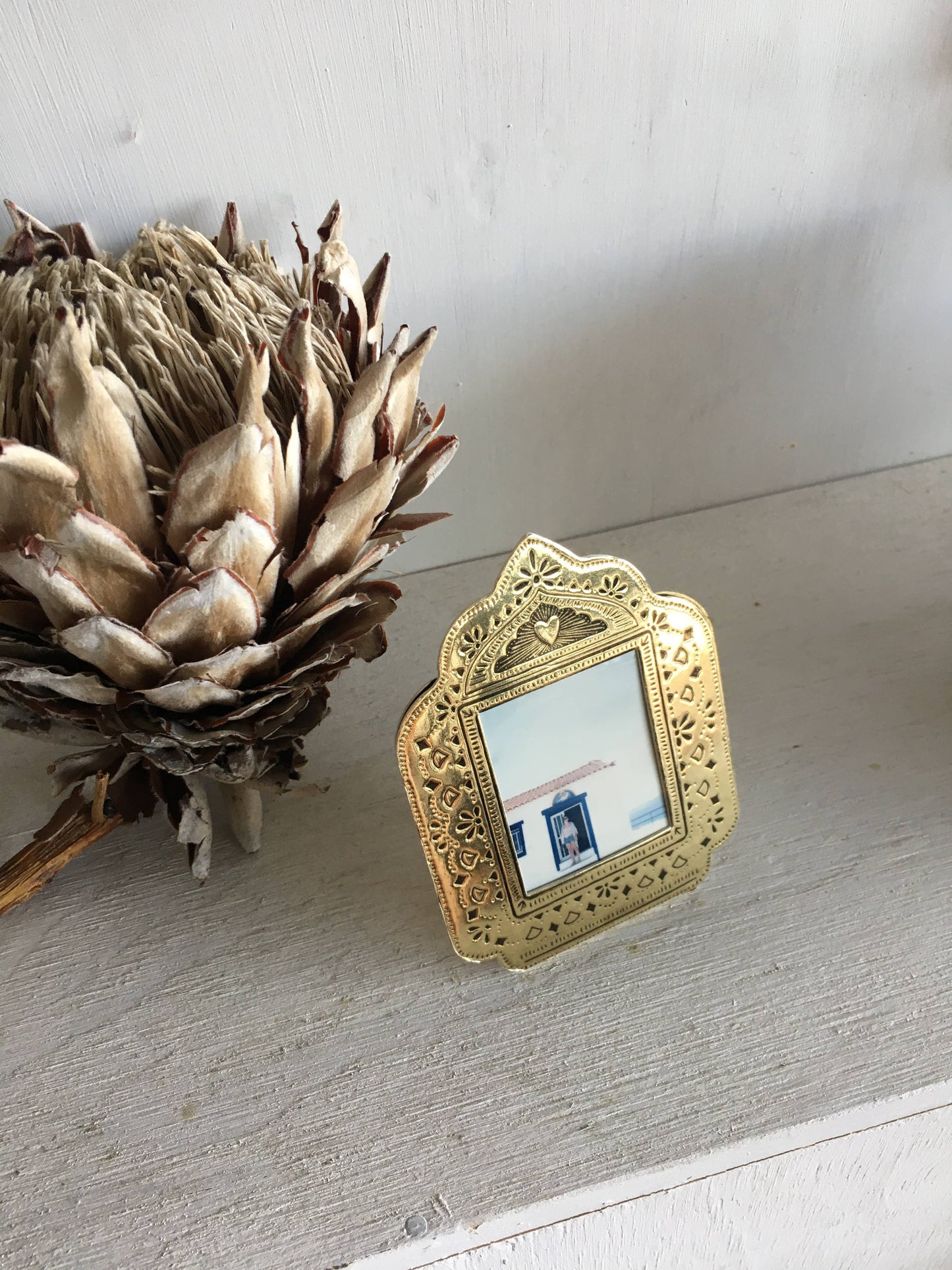 SMALL GOLD FAUX TIN FRAME