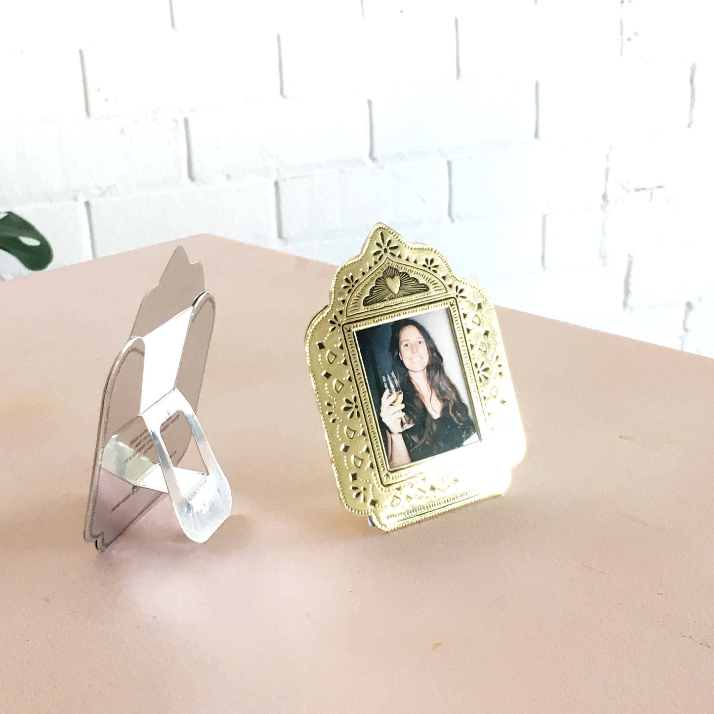 SMALL GOLD FAUX TIN FRAME