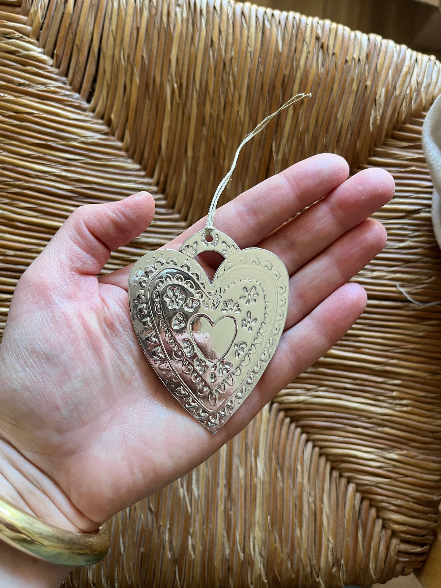 Heart- Faux-tin Ornament - Gold