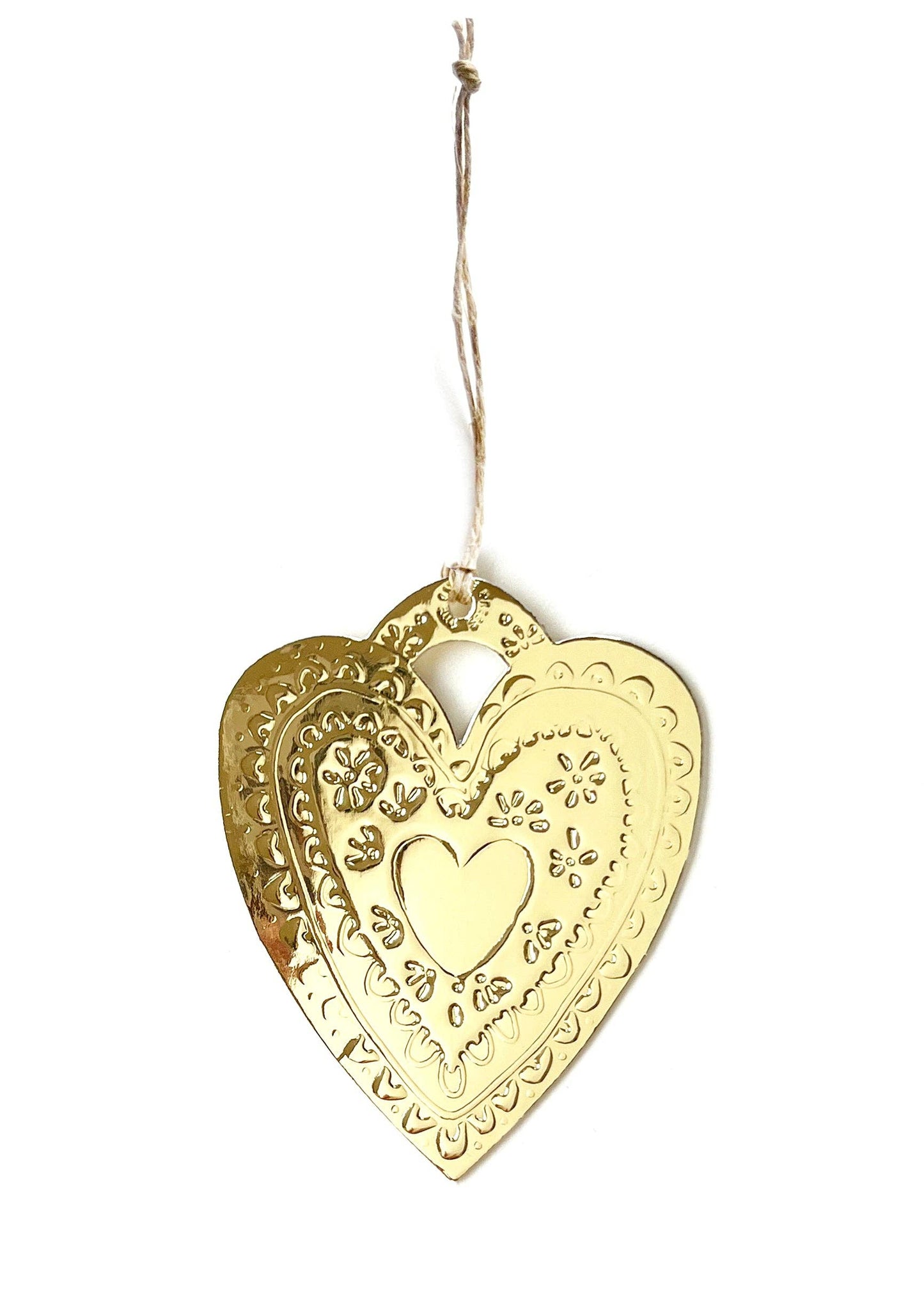 Heart- Faux-tin Ornament - Gold