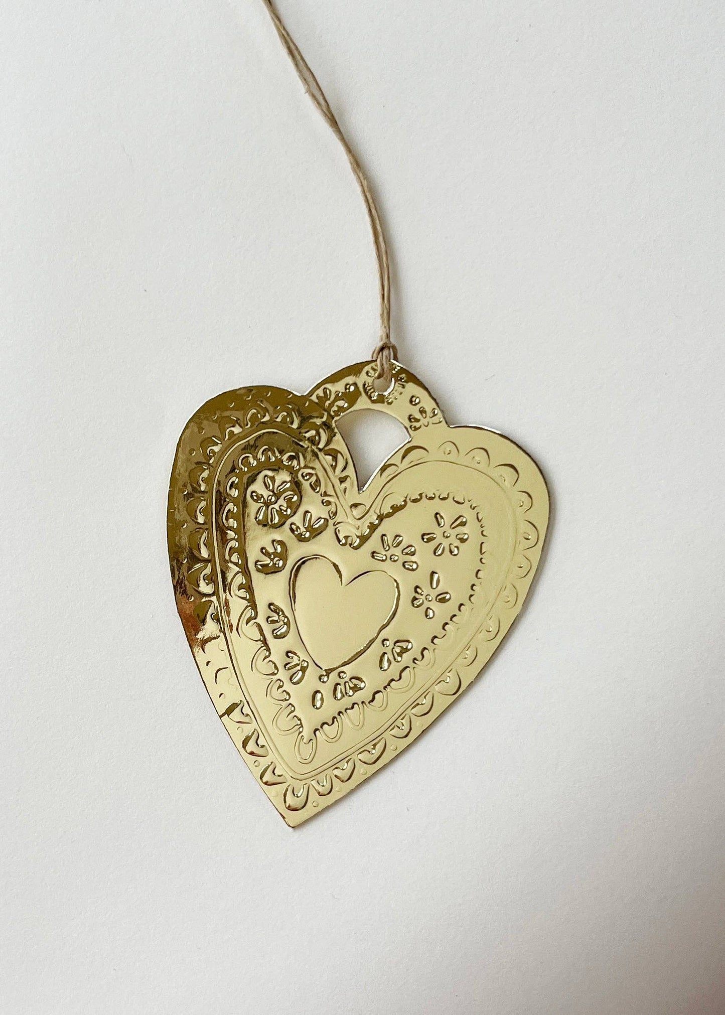 Heart- Faux-tin Ornament - Gold
