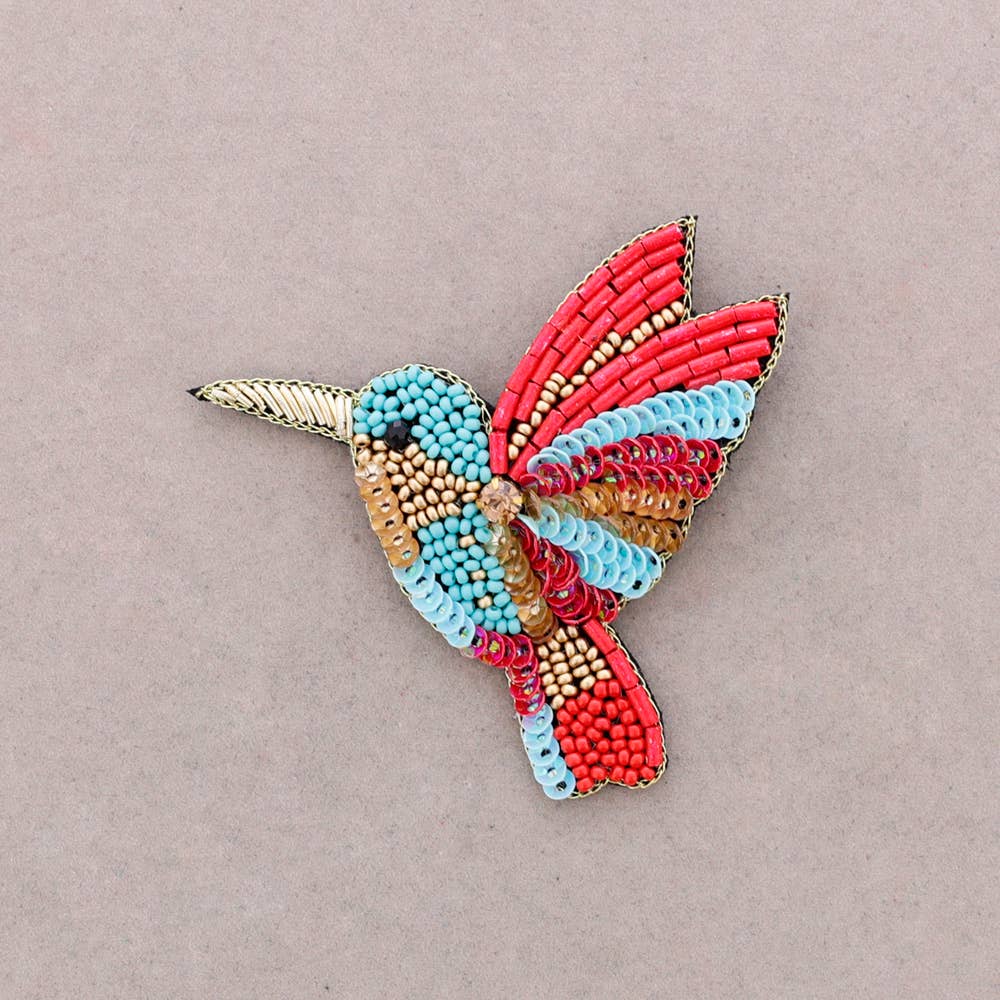 Beaded Bird Brooch
