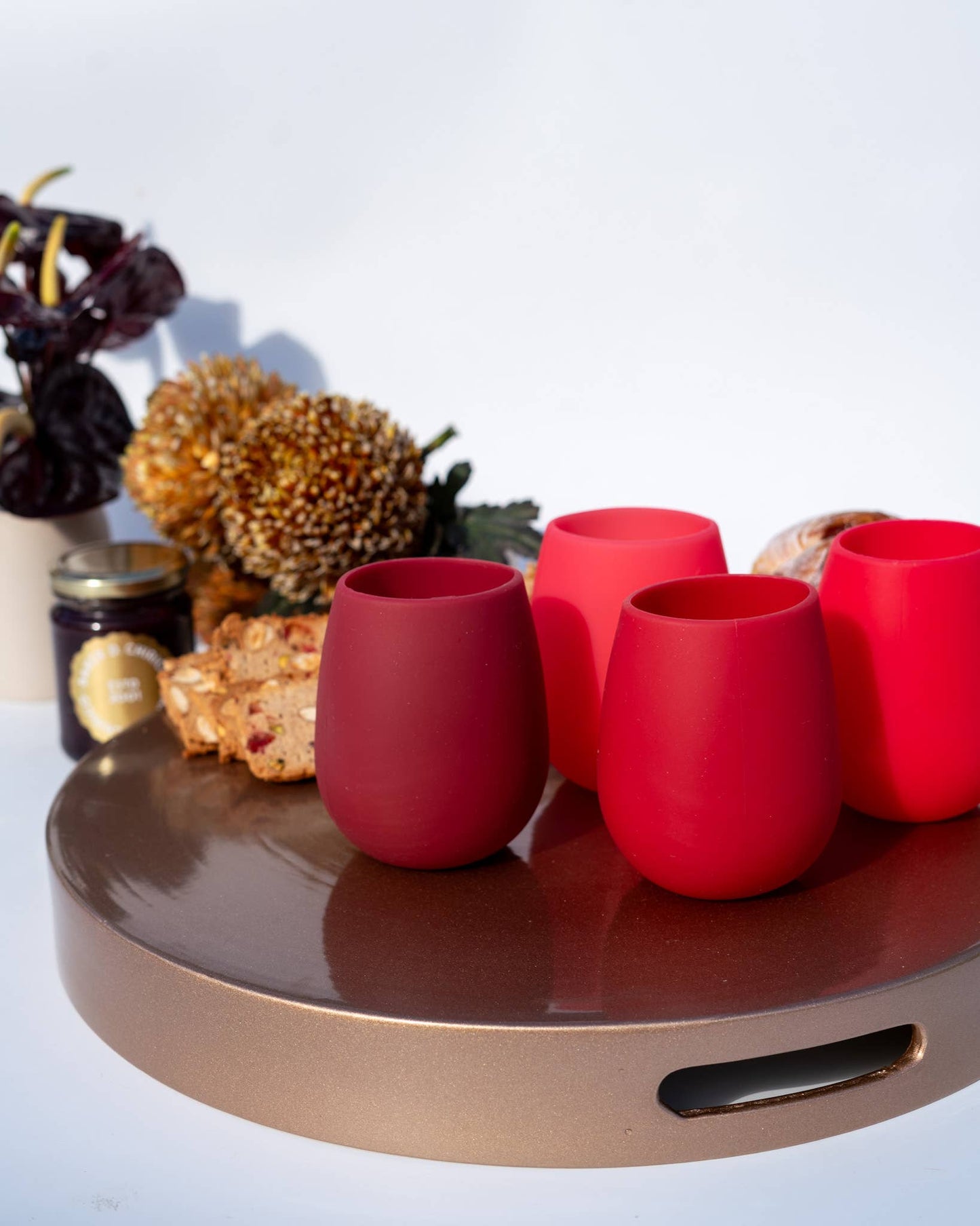 Unbreakable Silicon Coasters – Holiday Cranberry