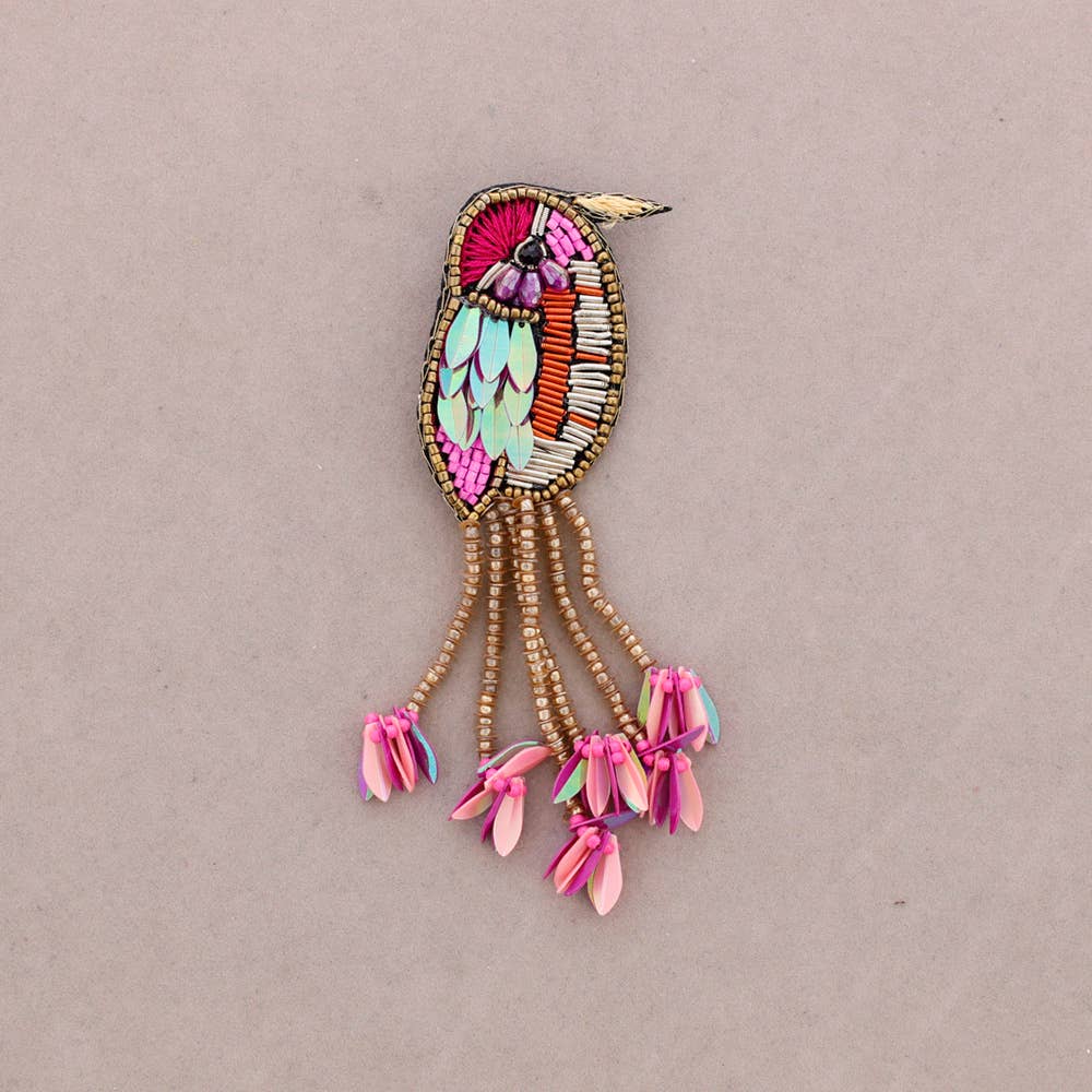 Bird Sequin Brooch
