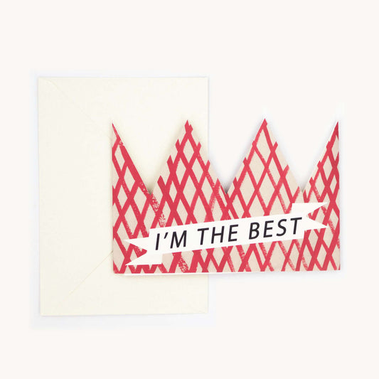 I'M THE BEST PARTY HAT CARD