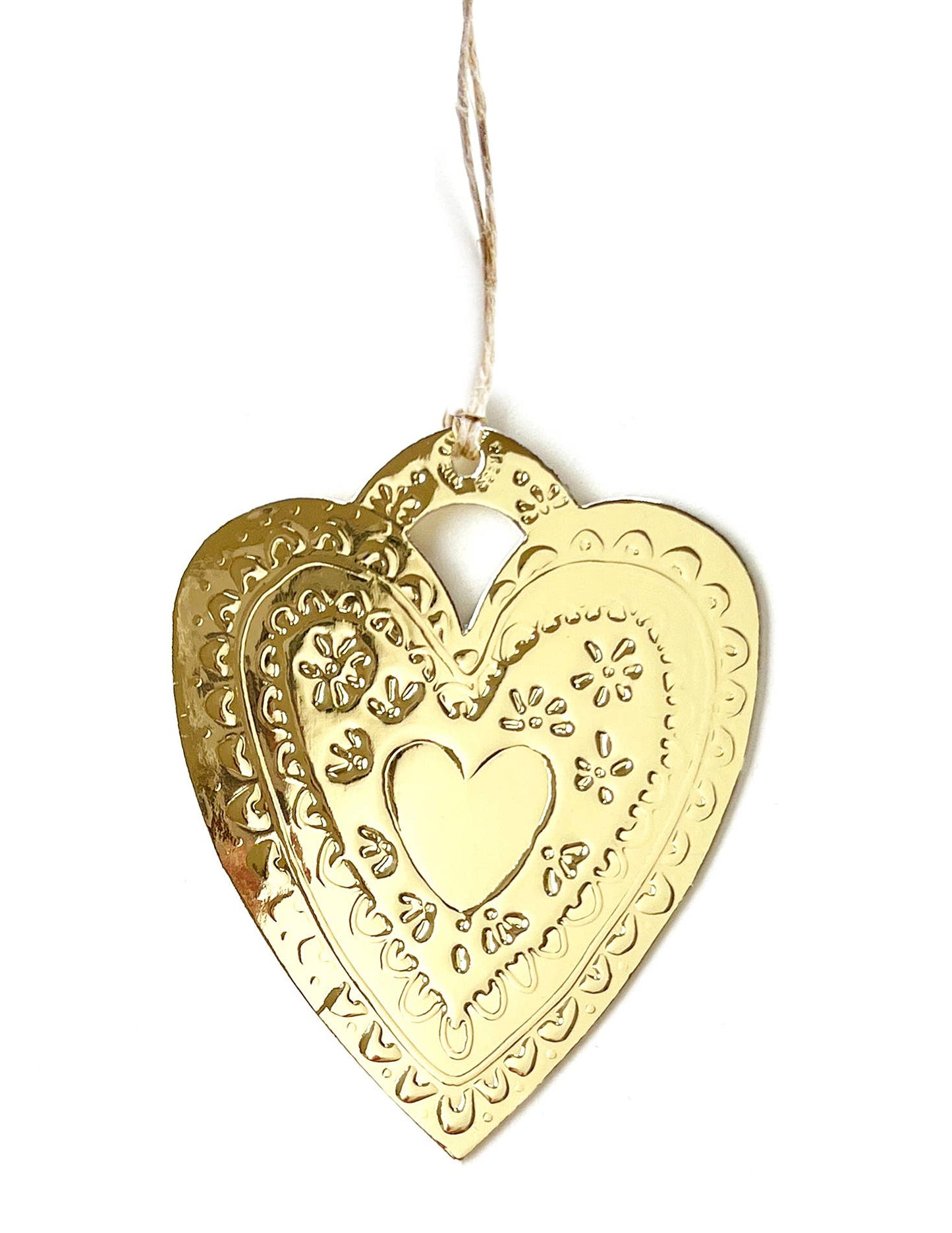 Heart- Faux-tin Ornament - Gold